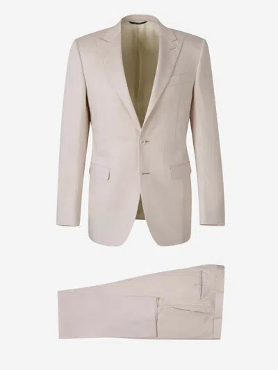 Canali Plain Suit Pieces In Beige