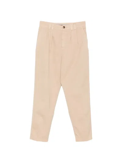 Canali Pleated Cotton Trousers In Animal Print