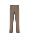 Canali Walnut Stretch Wool Regular-fit Pants In Brown