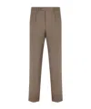Canali Walnut Stretch Wool Regular-fit Pants In Brown