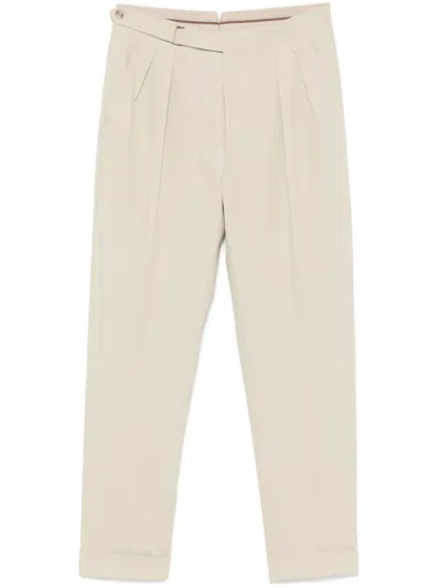 Canali Pleated Trousers In Neutrals