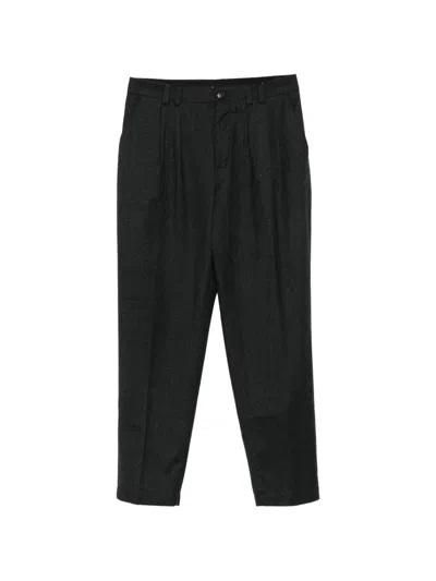 Canali Pleated-detail Trousers In Black