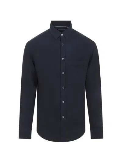 Canali Pocket Long-sleeve Shirt In Blue