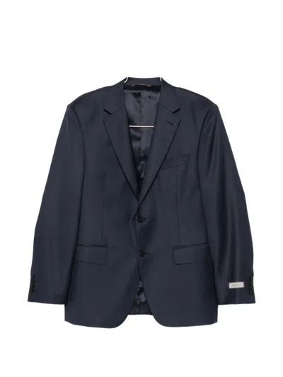 Canali Pocket Micro-check Suit In Blue