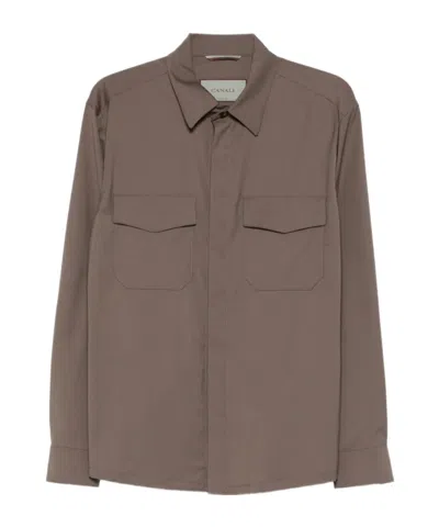 Canali Pocket Shirt In Brown