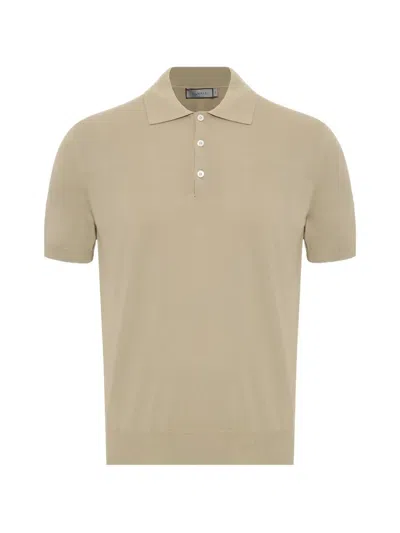 Canali Point Poloshirt In Brown