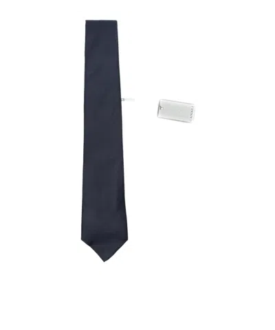 Canali Pointed Tie In Blue