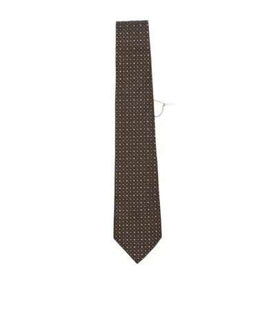 Canali Pointed Tie In Brown