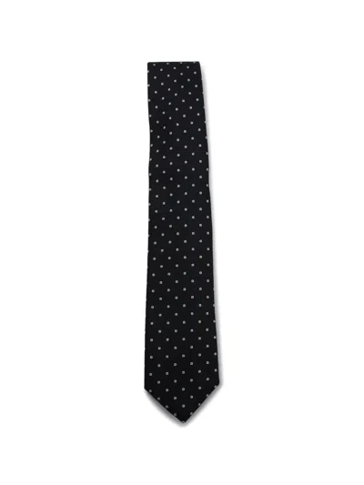 Canali Polka-dot Pattern Tie In Black