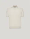 Canali Polo À Col Ouvert Et Manches Courtes En Jersey De Coton Et De Soie Couleur Crème In Neutral