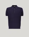 Canali Polo Bleu En Coton Micro-structuré In Blue