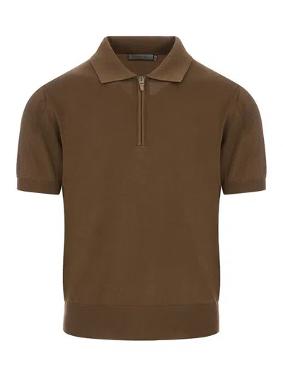 Canali Polo In Brown