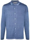 Canali Polo-collar Cardigan In Blue