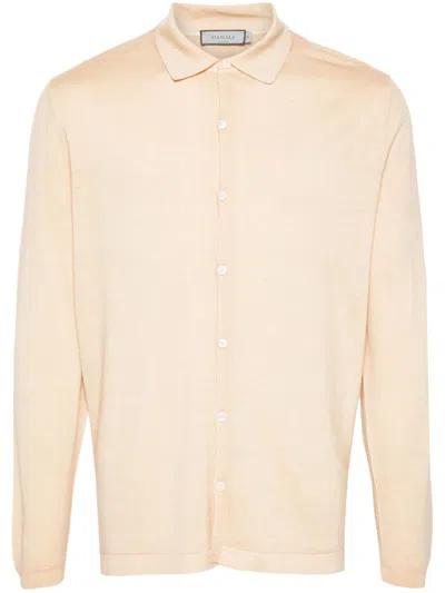 Canali Polo-collar Cardigan In Orange
