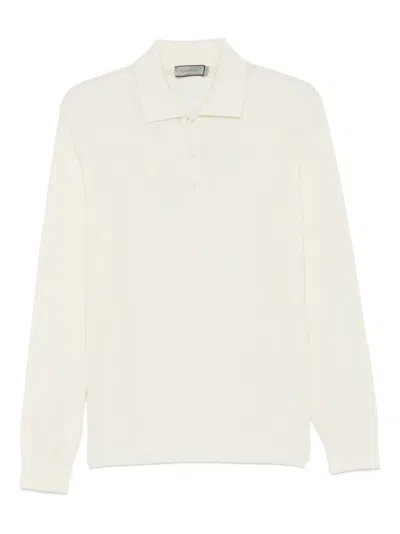 Canali Slim-fit Wool Polo Shirt In Brown