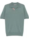 Canali Polo-collar T-shirt In Blue