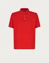 Canali Polo En Coton Doux Avec Broderie Rouge In Red