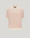 Canali Polo En Lin Et Soie, Motif À Carreaux Rose Et Crème In Pink