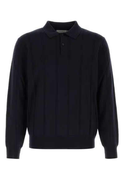 Canali Polo Half Zip In Blue