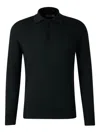 Canali Polo-neck Long-sleeve Sweater In Black