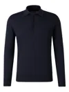 Canali Polo-neck Long-sleeve Sweater In Blue