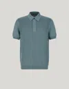 Canali Polo Vert En Coton Micro-structuré In Blue