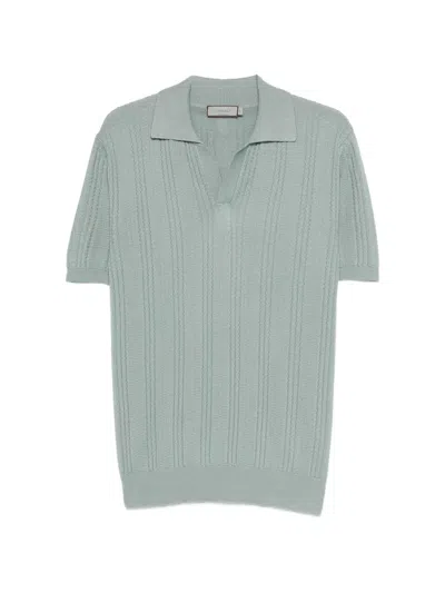 Canali Polo-collar T-shirt In Green