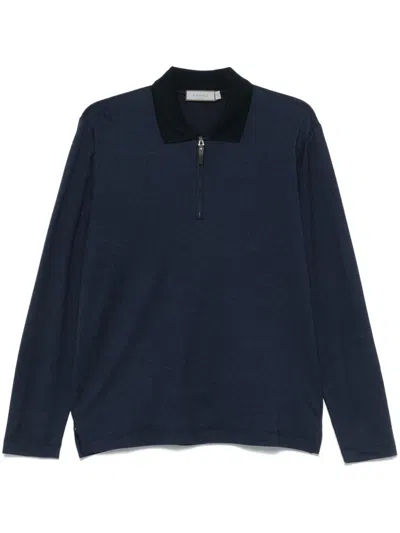 Canali Poloshirt Aus Jersey In Blau