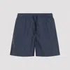 Canali Patterned Drawstring Swim Shorts In Blue