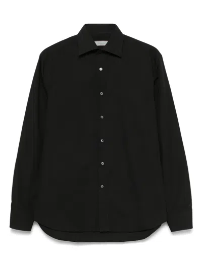 Canali Poplin Shirt In 黑色