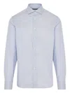 Canali Cutaway-collar Striped Shirt In 蓝色