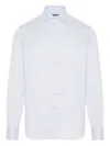 Canali Poplin Shirt In Blue
