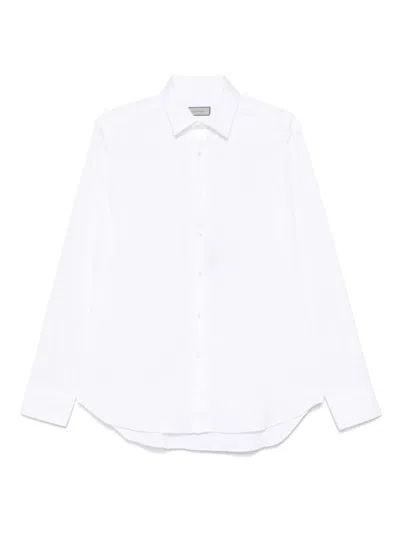 Canali Poplin Shirt In White