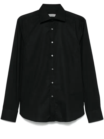 Canali Poplin Shirt In Black