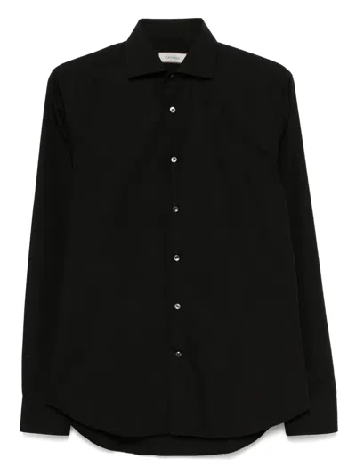 Canali Poplin Shirt In Black