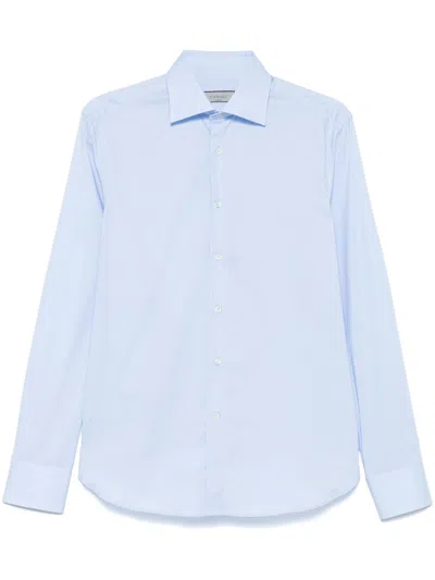 Canali Poplin Shirt In Blue