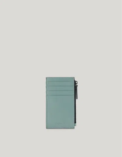 Canali Porte-cartes Vert Avec Zip In Blue