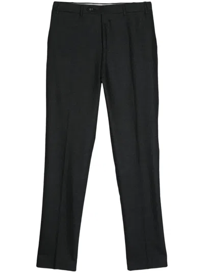 Canali Pressed-crease Tailored Trousers In Black