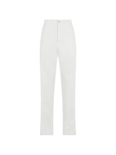 Canali Pressed-crease Tailored Trousers In White