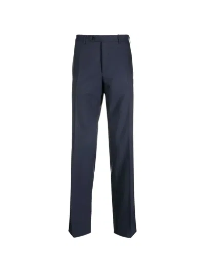 Canali Pressed-crease Tailored Trousers In Blue