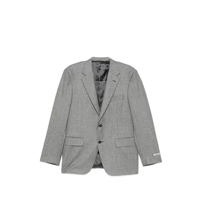Canali Prince Of Wales Check Suit In Gray