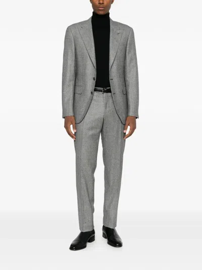 Canali Prince Of Wales Check Wool Suit In Gray