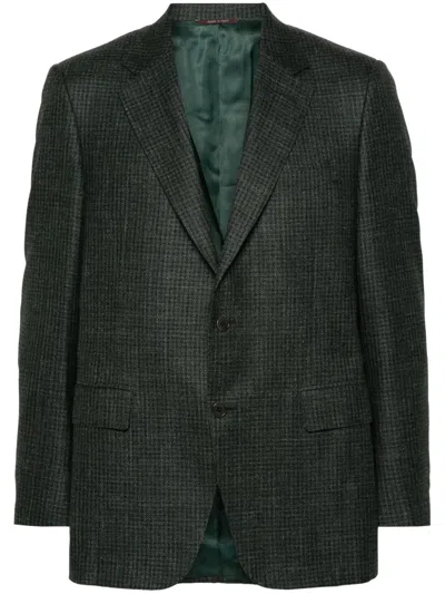 Canali Prince Of Wales-pattern Blazer In Black