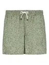 Canali Printed Drawstring Swim Shorts In Green