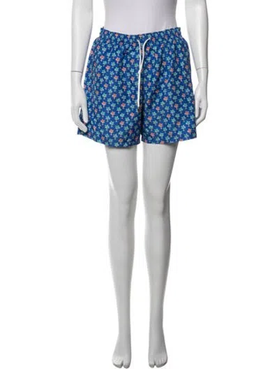 Pre-owned Canali Printed Ruffle Embellishment Bottoms In Blue