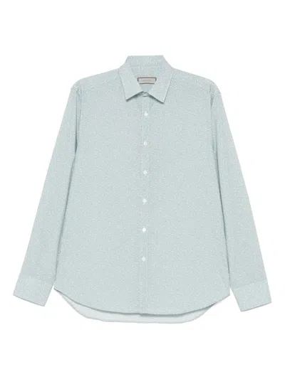 Canali Printed Shirt In Blue