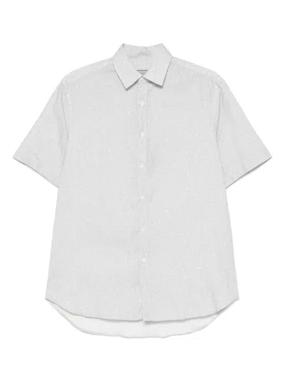 Canali Printed Shirt In Grey