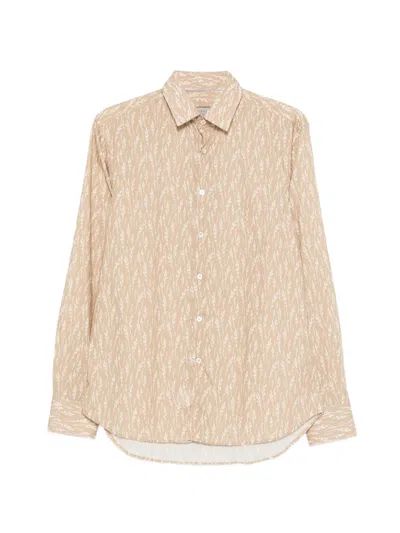 Canali Printed Shirt In Neutral