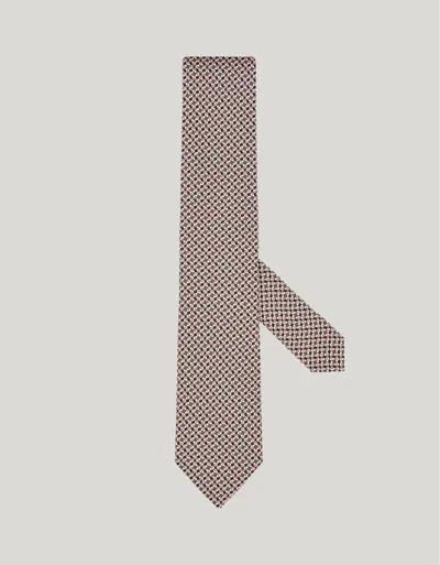 Canali Printed Silk Tie, Patterned Motif In Multi