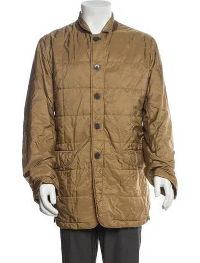 Pre-owned Canali Puffer Coat In Neutral